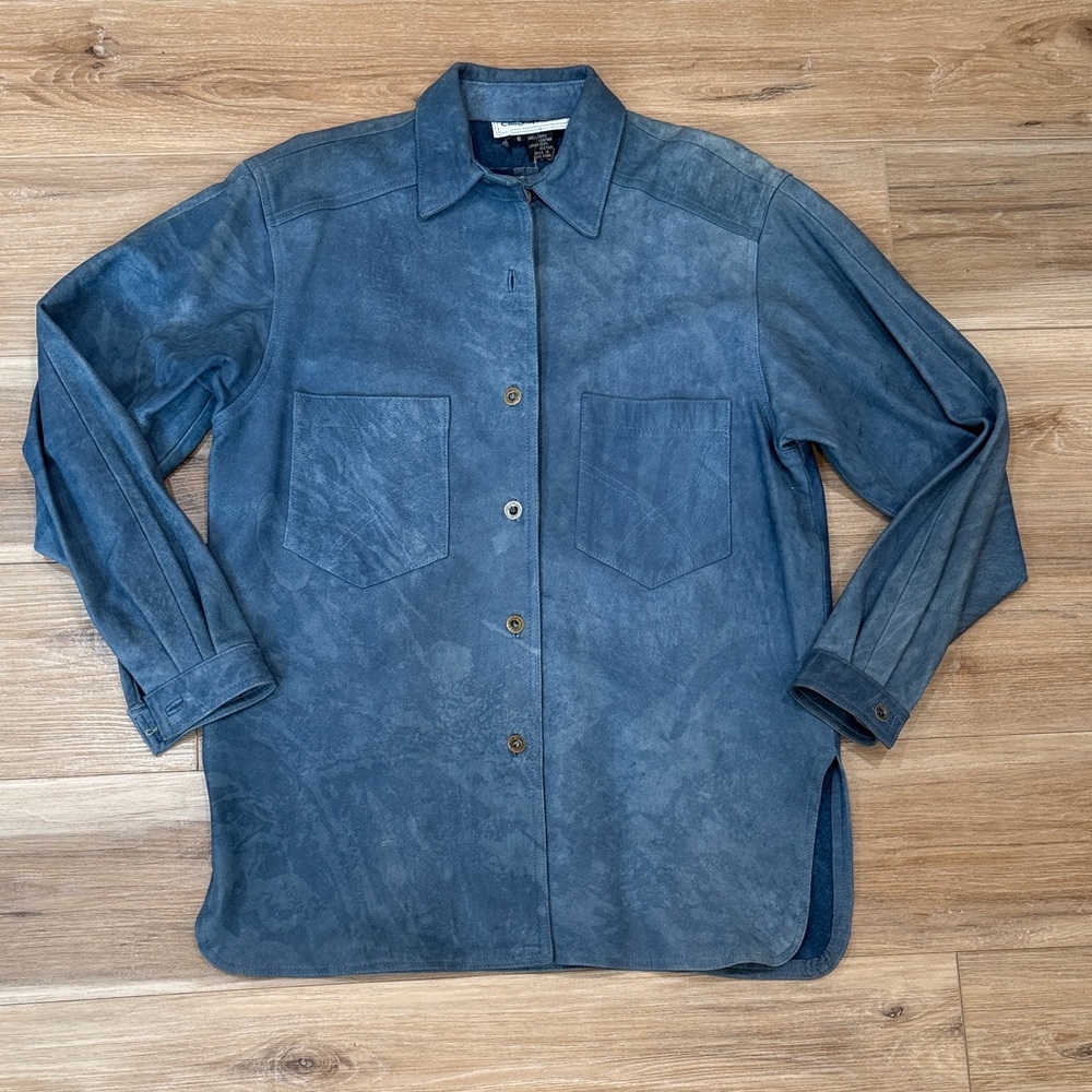 Blue Vintage Leather Shirt-Jacket from the brand Ciaosport